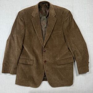 Lauren Ralph Lauren Corduroy Blazer Brown Cotton Two Button Jacket Size 44R
